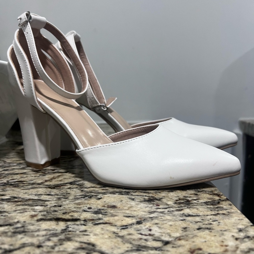 SHEIN White Block Heel Women's Shoes